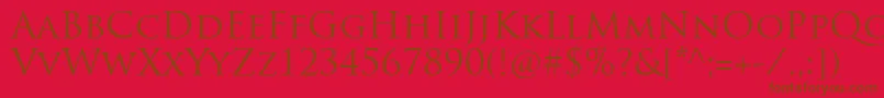 Подробнее о шрифте TrajanproRegular Шрифт TrajanproRegular – коричневые шрифты на красном фоне