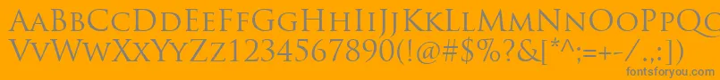 TrajanproRegular Font – Gray Fonts on Orange Background