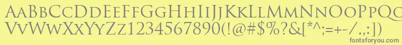 TrajanproRegular Font – Gray Fonts on Yellow Background