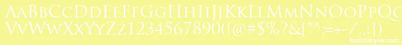 TrajanproRegular Font – White Fonts on Yellow Background