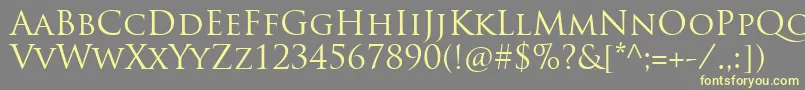 Подробнее о шрифте TrajanproRegular Шрифт TrajanproRegular – жёлтые шрифты на сером фоне