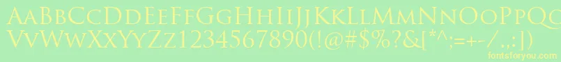 TrajanproRegular Font – Yellow Fonts on Green Background