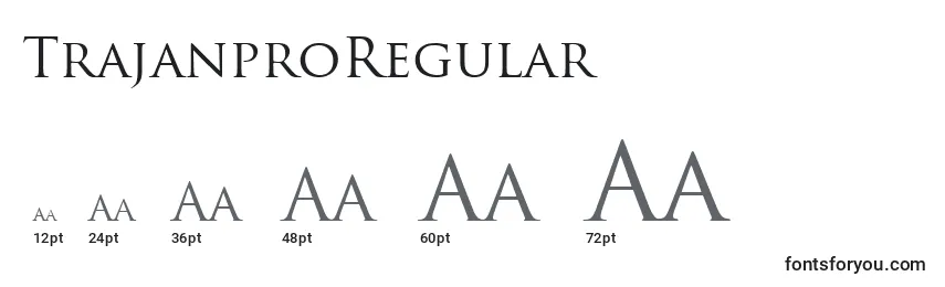 Размеры шрифта TrajanproRegular