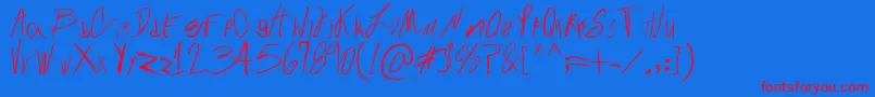 フォントCreativeChalk – 赤い文字の青い背景