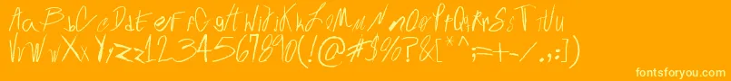 CreativeChalk Font – Yellow Fonts on Orange Background