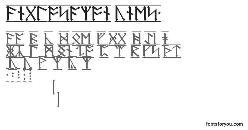 A fonte AnglosaxonRunes1 – alfabeto, números, caracteres especiais