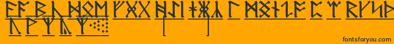 Fonte AnglosaxonRunes1 – fontes pretas em um fundo laranja