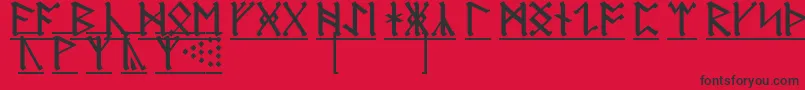 AnglosaxonRunes1 Font – Black Fonts on Red Background