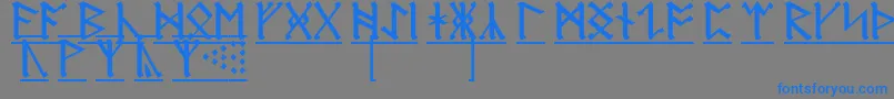 AnglosaxonRunes1 Font – Blue Fonts on Gray Background