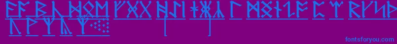 AnglosaxonRunes1 Font – Blue Fonts on Purple Background