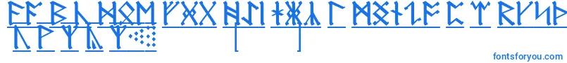 フォントAnglosaxonRunes1 – 白い背景に青い文字