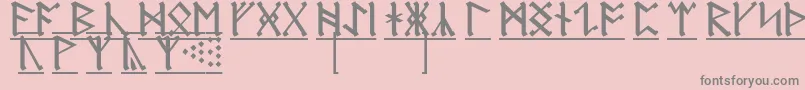 AnglosaxonRunes1-Schriftart – Graue Schriften auf rosa Hintergrund