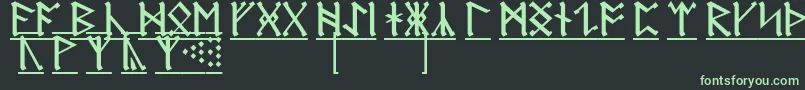 AnglosaxonRunes1 Font – Green Fonts on Black Background