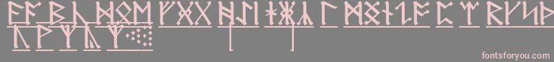 フォントAnglosaxonRunes1 – 灰色の背景にピンクのフォント