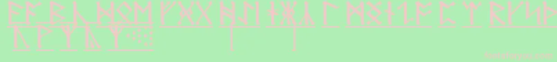 AnglosaxonRunes1 Font – Pink Fonts on Green Background