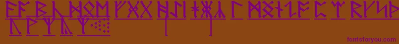 AnglosaxonRunes1 Font – Purple Fonts on Brown Background