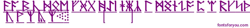 AnglosaxonRunes1-Schriftart – Violette Schriften auf weißem Hintergrund