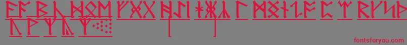 AnglosaxonRunes1 Font – Red Fonts on Gray Background