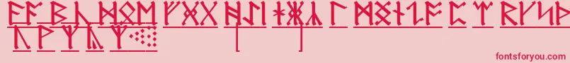 AnglosaxonRunes1 Font – Red Fonts on Pink Background