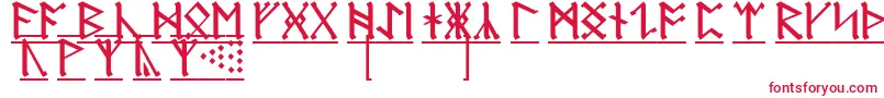 AnglosaxonRunes1-Schriftart – Rote Schriften auf weißem Hintergrund