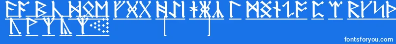 AnglosaxonRunes1 Font – White Fonts on Blue Background