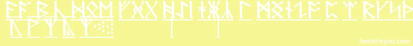 AnglosaxonRunes1 Font – White Fonts on Yellow Background