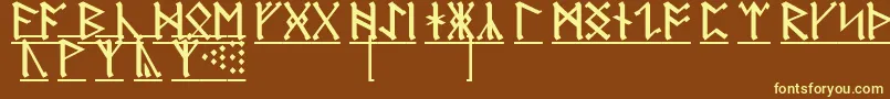 Шрифт AnglosaxonRunes1 – жёлтые шрифты на коричневом фоне