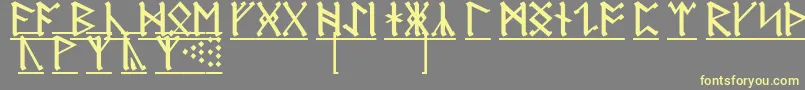 AnglosaxonRunes1 Font – Yellow Fonts on Gray Background