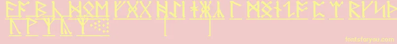 AnglosaxonRunes1 Font – Yellow Fonts on Pink Background