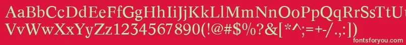 フォントConceptRegular – 赤い背景に緑の文字