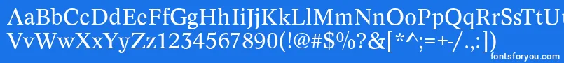 フォントConceptRegular – 青い背景に白い文字