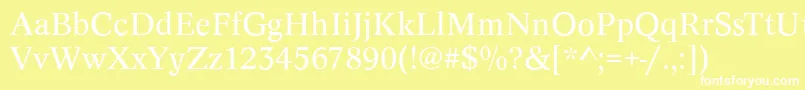 フォントConceptRegular – 黄色い背景に白い文字