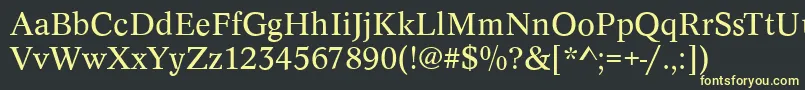 フォントConceptRegular – 黒い背景に黄色の文字