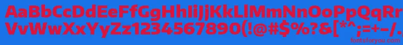 EncodesansBlack Font – Red Fonts on Blue Background