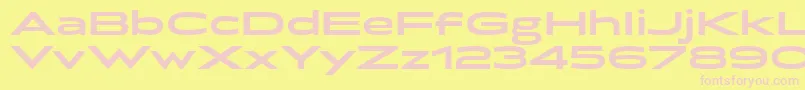 BrillerBold-fontti – vaaleanpunaiset fontit keltaisella taustalla