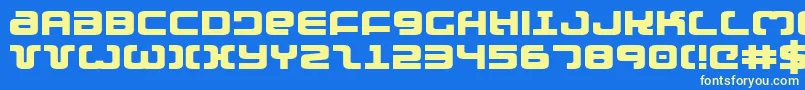 ExedoreExpanded Font – Yellow Fonts on Blue Background