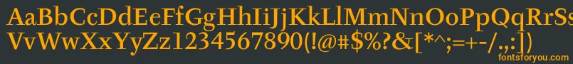 フォントTyfaItcMediumOt – 黒い背景にオレンジの文字