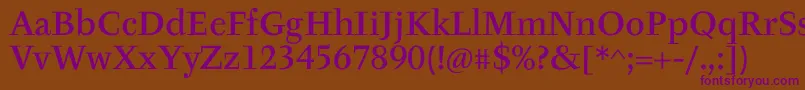 TyfaItcMediumOt Font – Purple Fonts on Brown Background