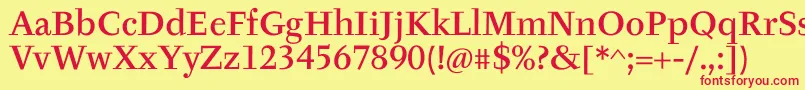 TyfaItcMediumOt Font – Red Fonts on Yellow Background
