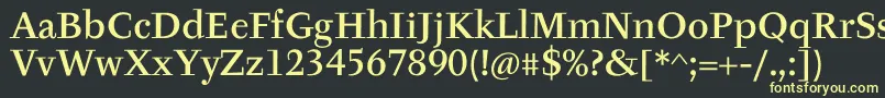 フォントTyfaItcMediumOt – 黒い背景に黄色の文字