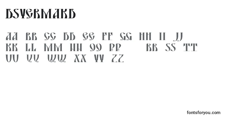 A fonte DsYermakD – alfabeto, números, caracteres especiais