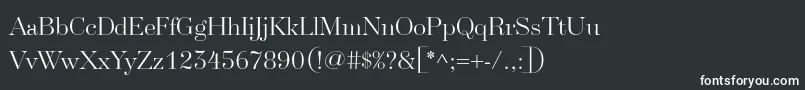 SplendidSerif-fontti – valkoiset fontit mustalla taustalla