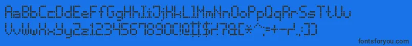 DashDotLcd7 Font – Black Fonts on Blue Background
