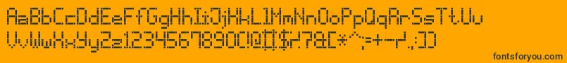 DashDotLcd7 Font – Black Fonts on Orange Background