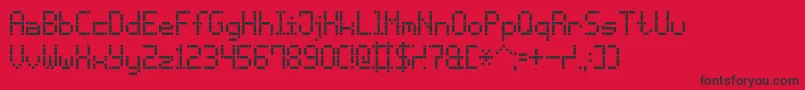 DashDotLcd7 Font – Black Fonts on Red Background