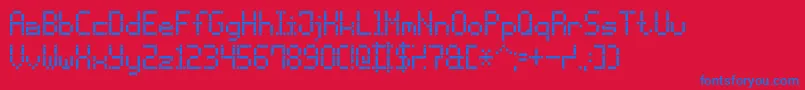 fuente DashDotLcd7 – Fuentes Azules Sobre Fondo Rojo