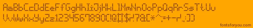 DashDotLcd7 Font – Brown Fonts on Orange Background