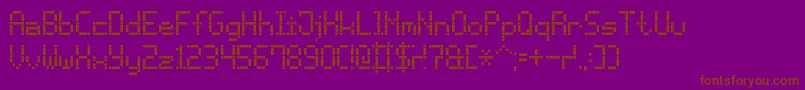 Fonte DashDotLcd7 – fontes marrons em um fundo roxo