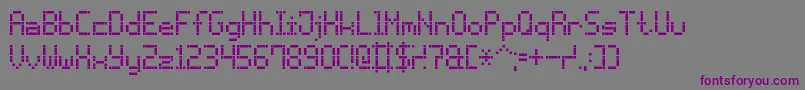フォントDashDotLcd7 – 紫色のフォント、灰色の背景