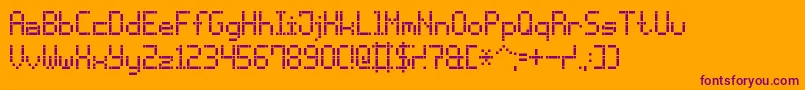Lisätietoja DashDotLcd7-fontista DashDotLcd7-fontti – violetit fontit oranssilla taustalla